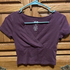 Kohl's SO Women's Plum Wrap Crop Top